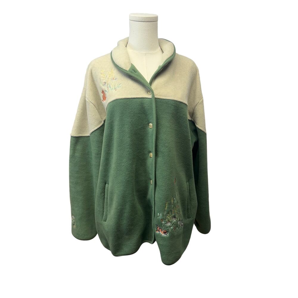Tabi International Cottage-core Embroidered cat Cardigan Sweater Size large